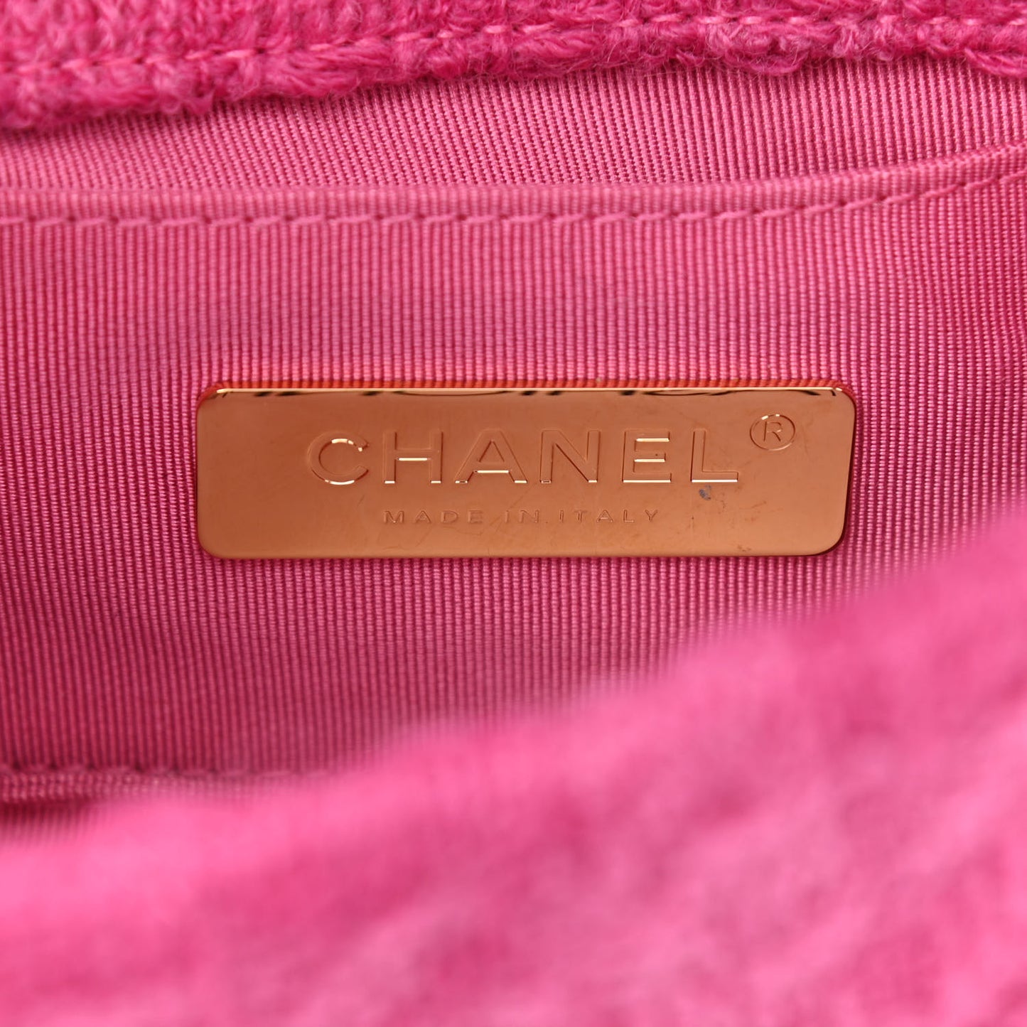 Tweed Quilted Chanel 19 Waist Bag Pink