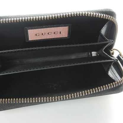 Gucci Calfskin GucciGhost Zip Around Card Case Black New Acquamarine 5 of 8