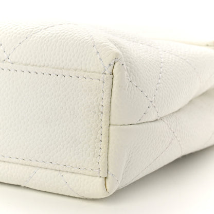 Chanel Caviar Quilted Tote With Clutch White 18 of 18