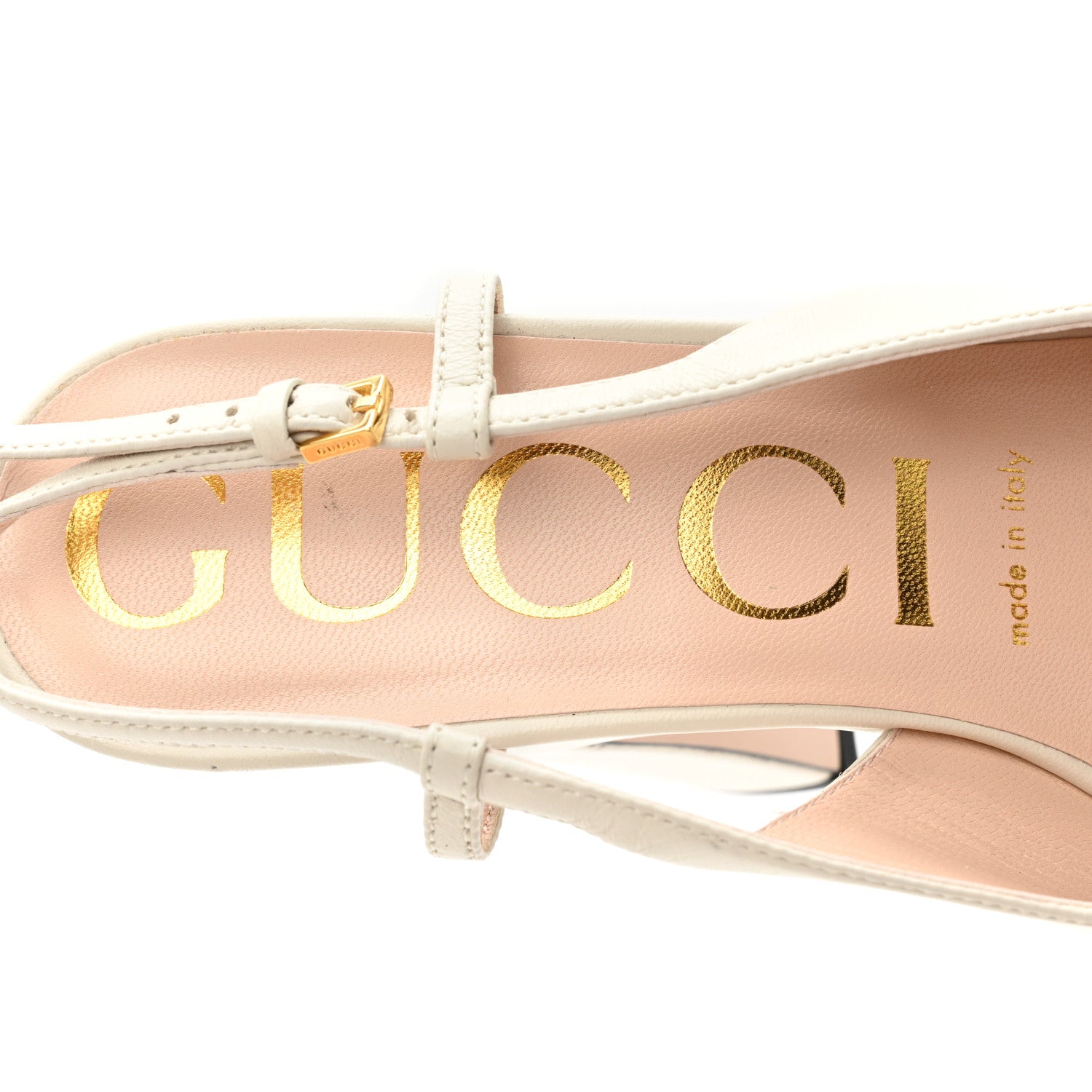 Gucci Nappa Horsebit Platform 35/120mm Slingback Pumps 38 New Mystic White 7 of 14