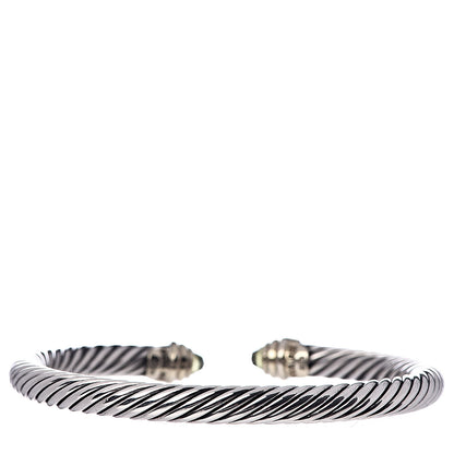 David Yurman Sterling Silver 14K Yellow Gold Peridot 5mm Cable Classics Petite Color Bracelet 3 of 4