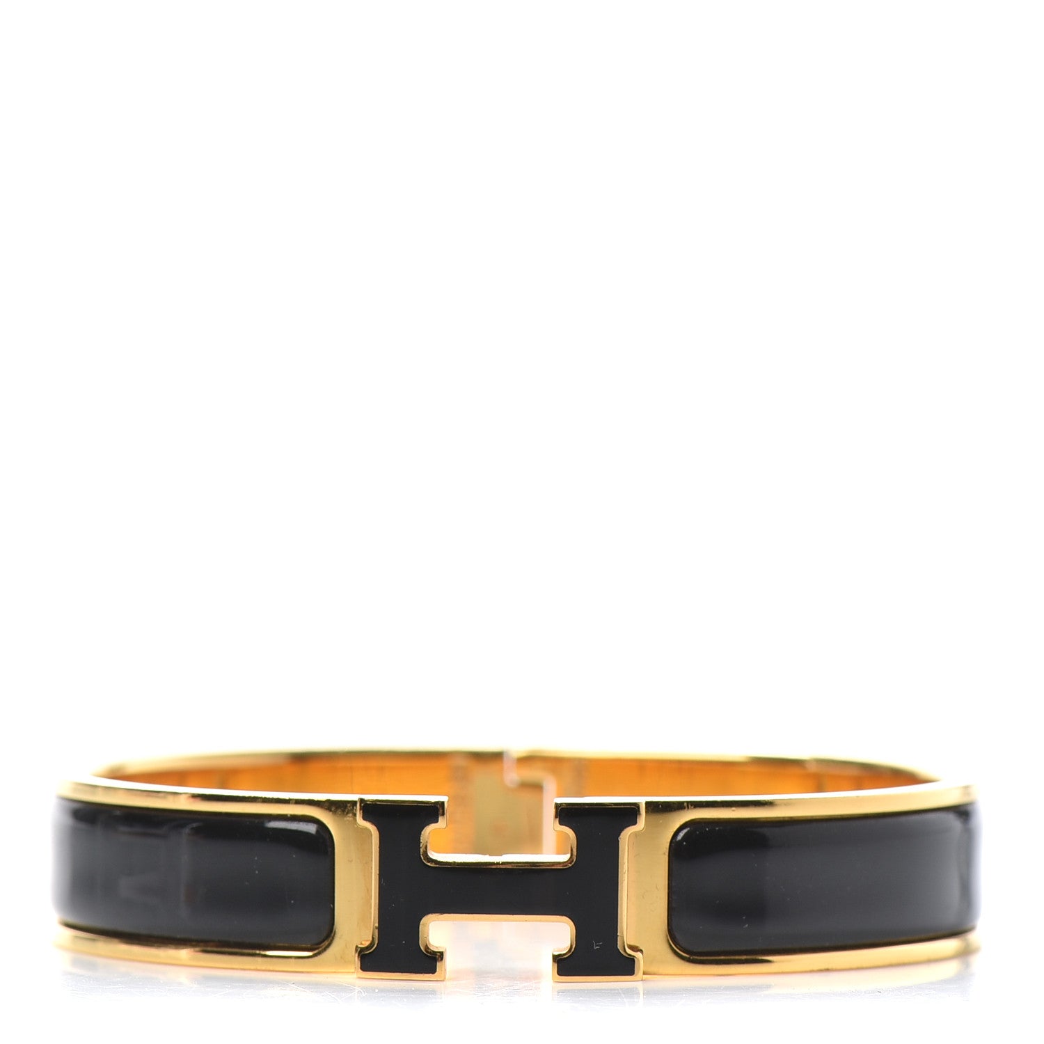 Hermes Enamel Narrow Clic Clac H Bracelet PM Black 1 of 4