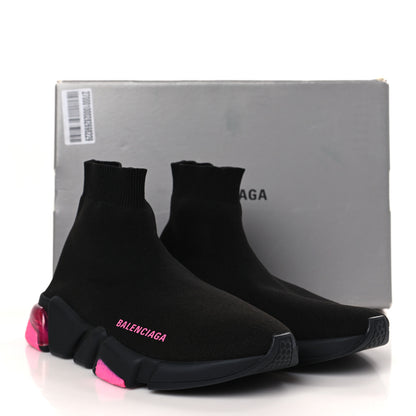 Balenciaga Neoprene Knit Womens Speed Clear Sole Sneakers 39 Black Pink Fluo 7 of 7
