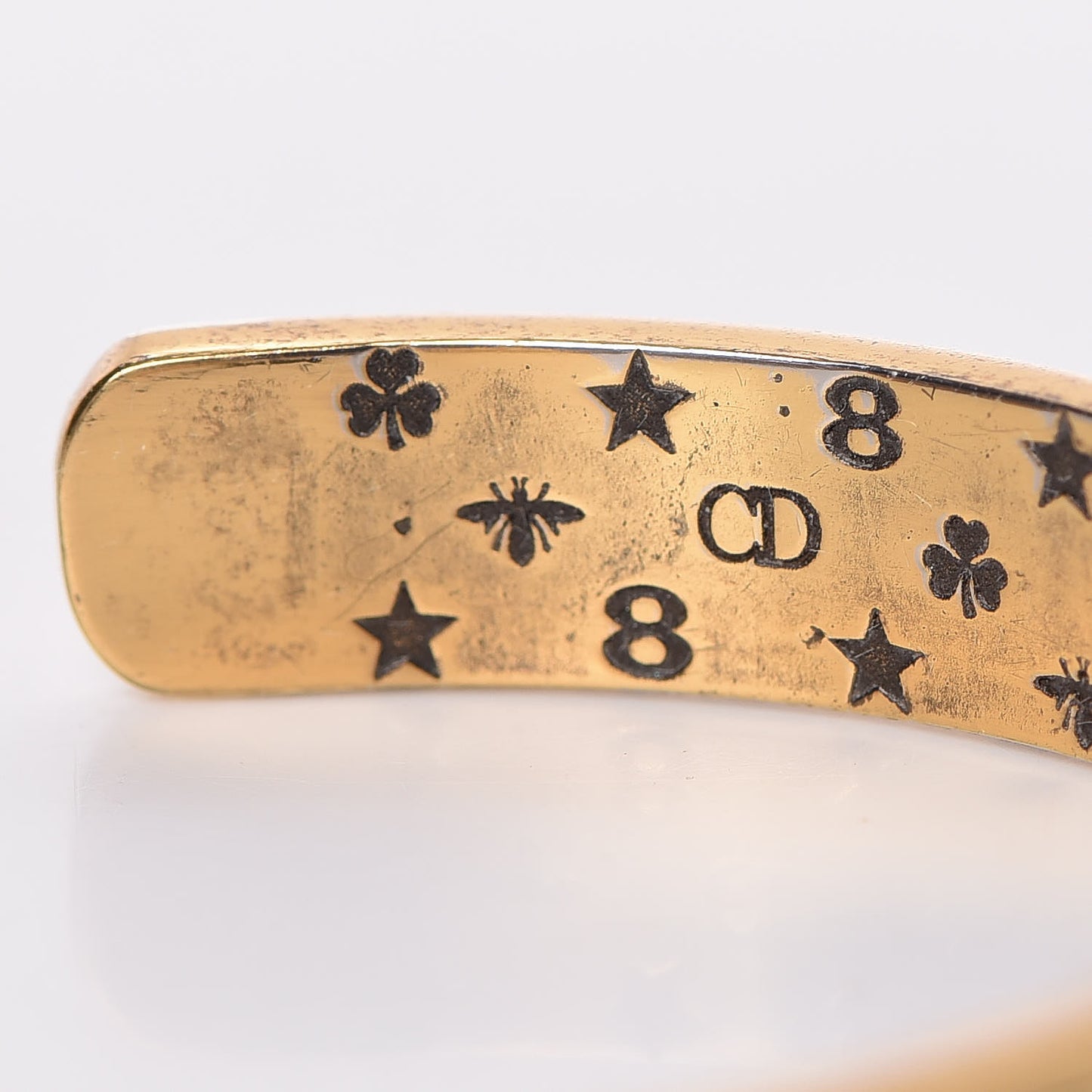 Metal Star Logo Bracelet Cuff Gold