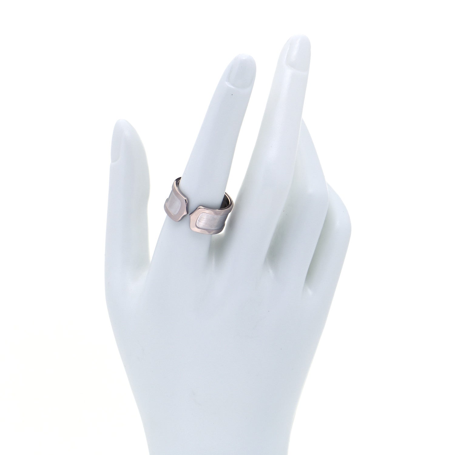 Cartier 18K White Gold 10mm Logo De Cartier Ring 58 8.5 2 of 7