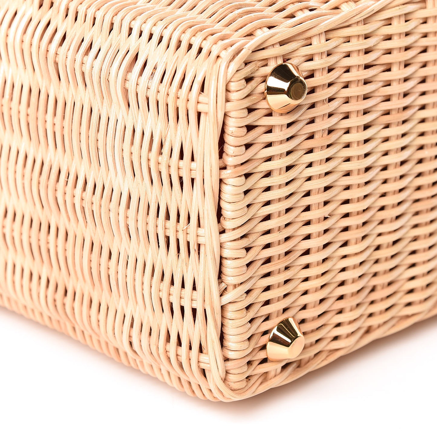 Wicker Canvas Shoulder Bag Rosso