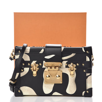 Louis Vuitton Calfskin Petite Malle Black White 7 of 7