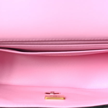 Chanel Lambskin Quilted Bi-Color Mini Top Handle Rectangular Flap Black Lilac 5 of 8