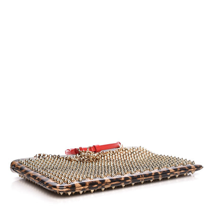 Christian Louboutin Patent Leopard Print Loubiposh Spiked Crossbody Clutch 4 of 7