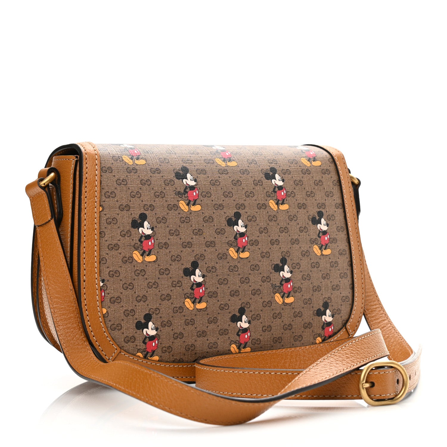 Gucci X DISNEY Mini Vintage GG Supreme Monogram Mickey Mouse Small Flap Messenger Bag Beige Vintage Sun Oil 3 of 11