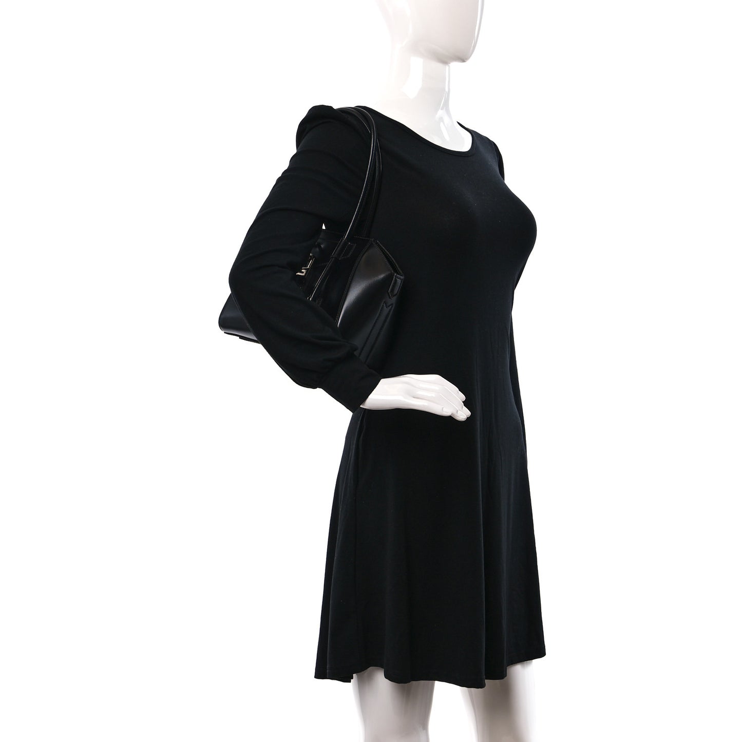 Box Calfskin Mini Lock Antigona Shoulder Bag Black