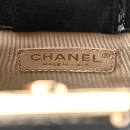 Chanel Grained Calfskin Stitched Mini Label Click Shopper Tote Black 6 of 13