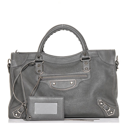 Balenciaga Chevre Silver Metallic Edge Hardware City Gris Acier 1 of 6