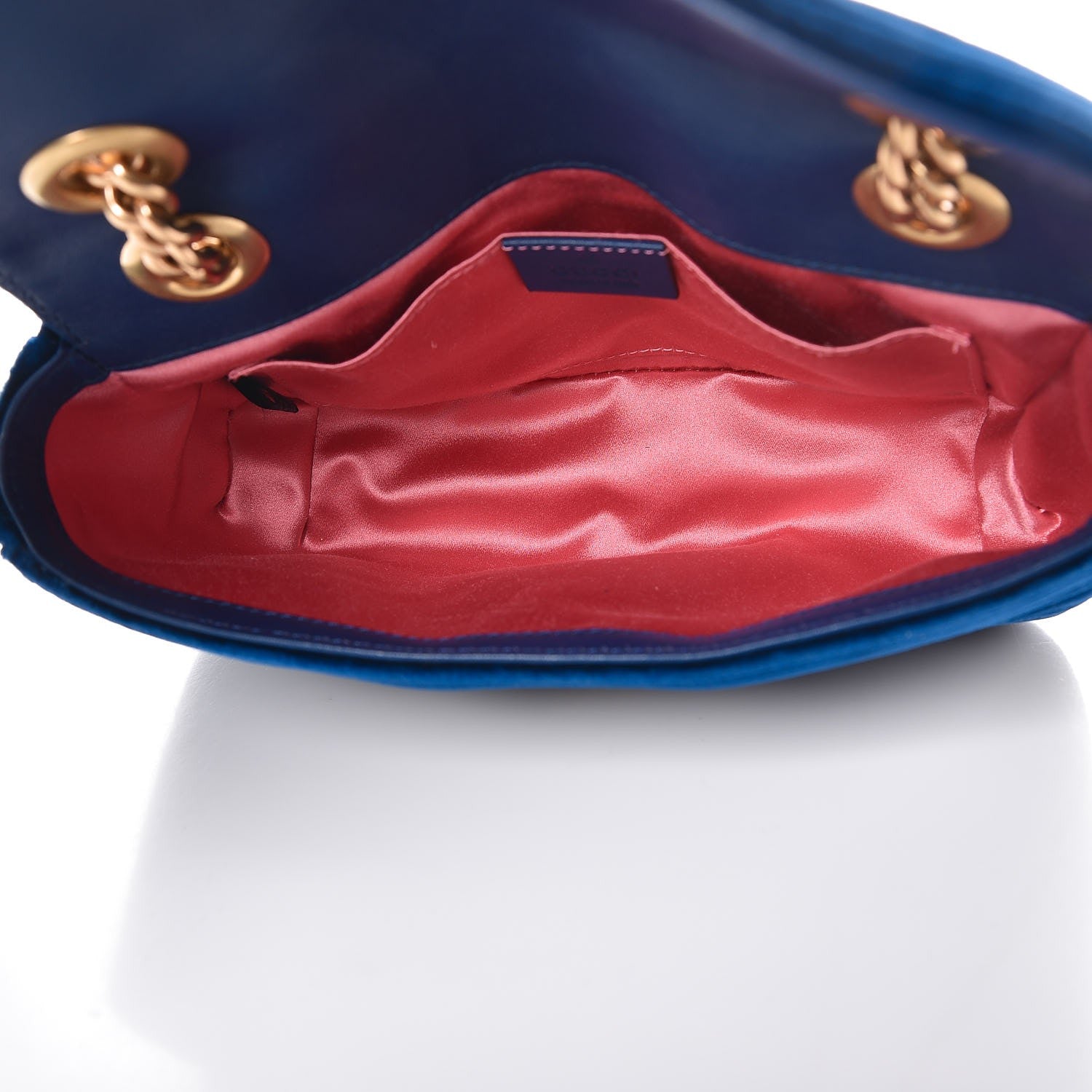 Gucci Velvet Matelasse Mini GG Marmont Shoulder Bag Cobalt Blue 5 of 7
