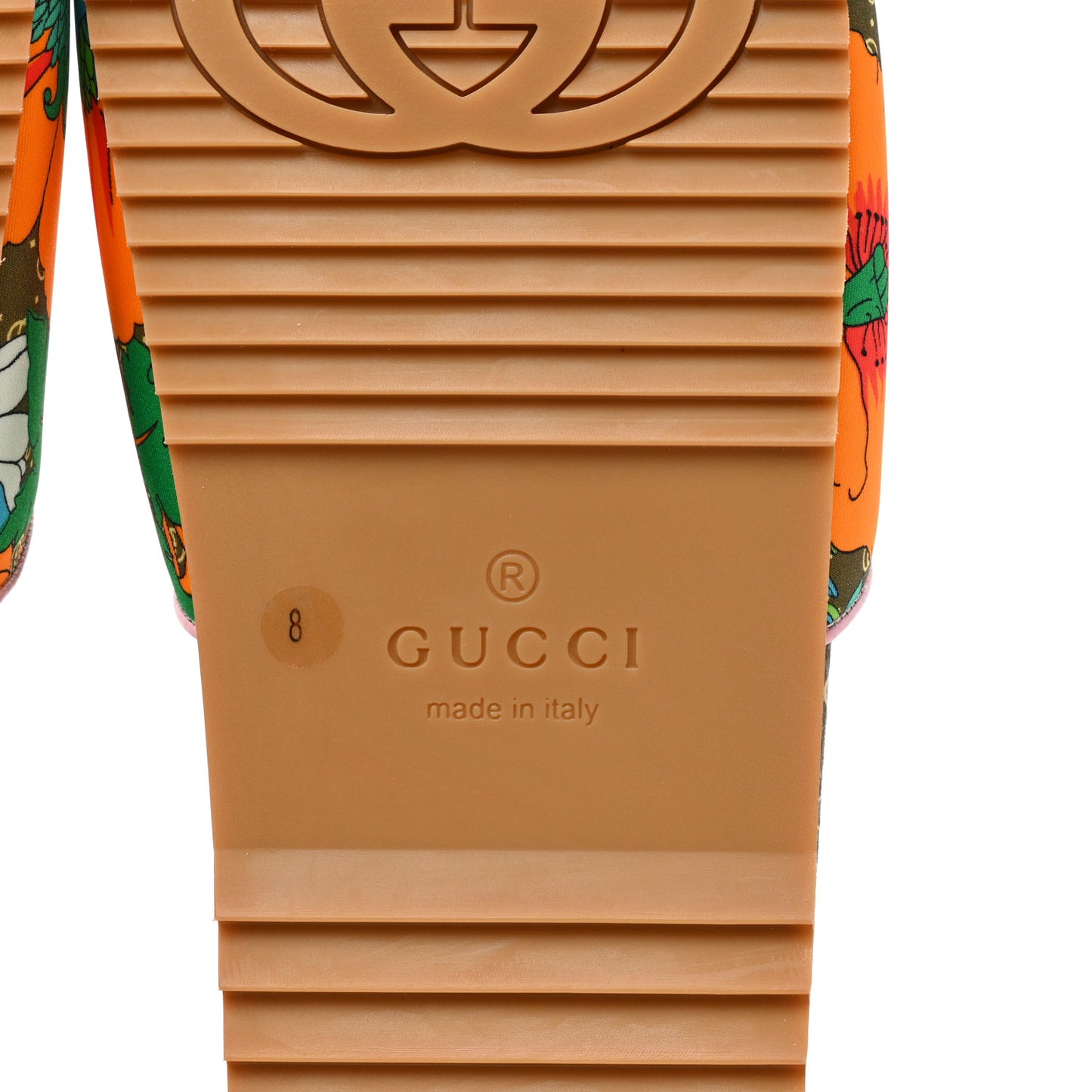 X THE NORTH FACE Nylon Floral Mens Slides 8 Military Green Orange Soft Pink