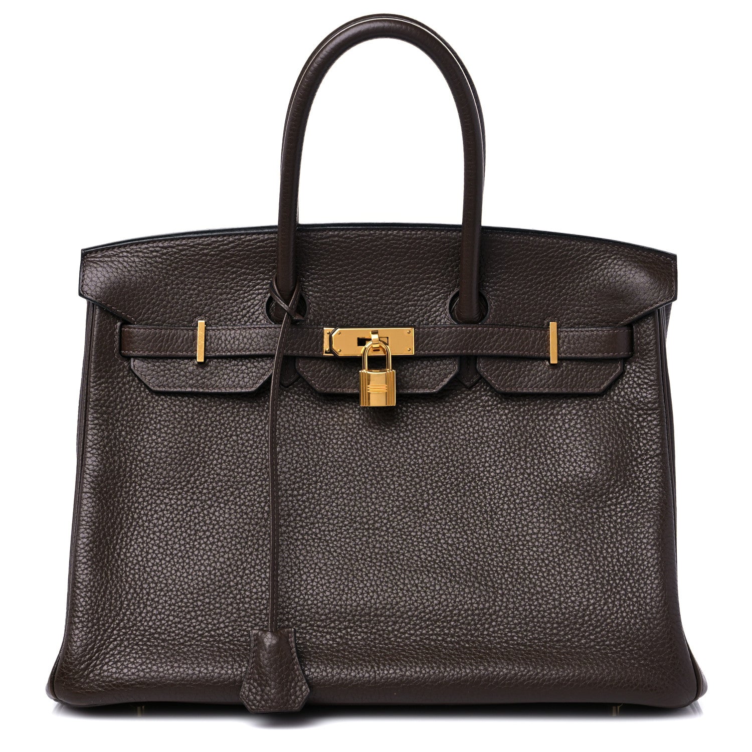Hermes Taurillon Clemence Birkin 35 Chocolate 1 of 14