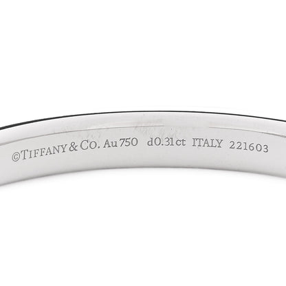 Tiffany 18K White Gold Diamond Tiffany Lock Bangle Bracelet 3 of 5