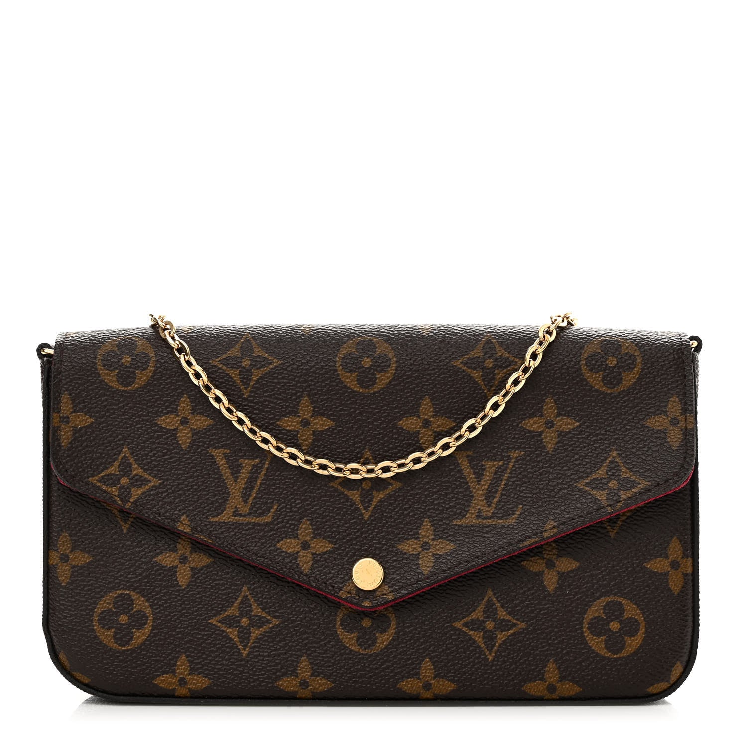 Louis Vuitton Monogram Pochette Felicie Chain Wallet Fuchsia 3 of 11