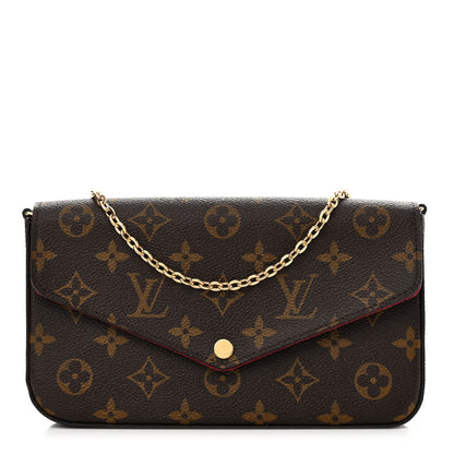 Louis Vuitton Monogram Pochette Felicie Chain Wallet Fuchsia 3 of 11