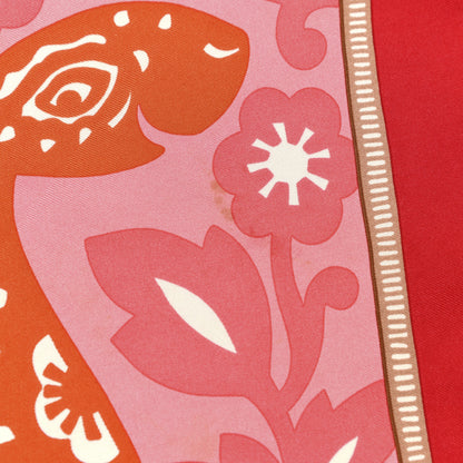 Hermes Silk Twill L Annee Du Snake Pocket Square Scarf 7 of 9