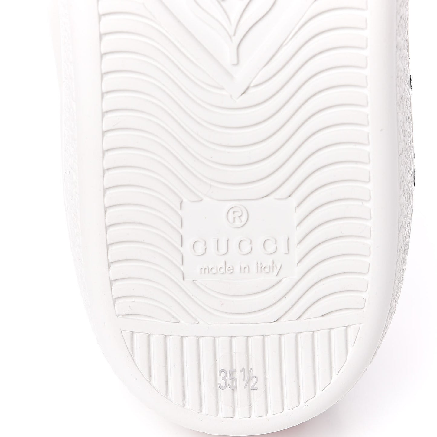 Calfskin Web Floral Embroidered Womens Ace Sneakers 35.5 White