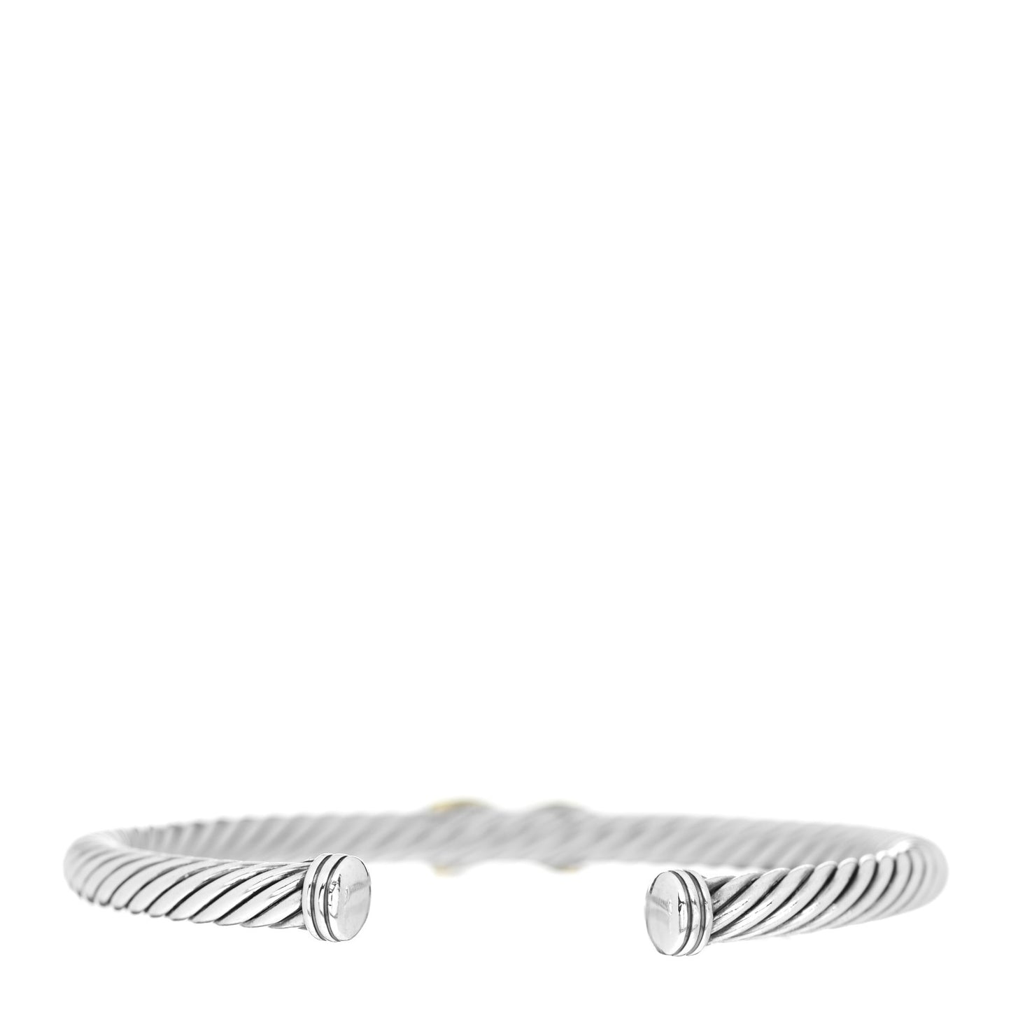 Sterling Silver 14K Yellow Gold 5mm X Station Cable Bracelet