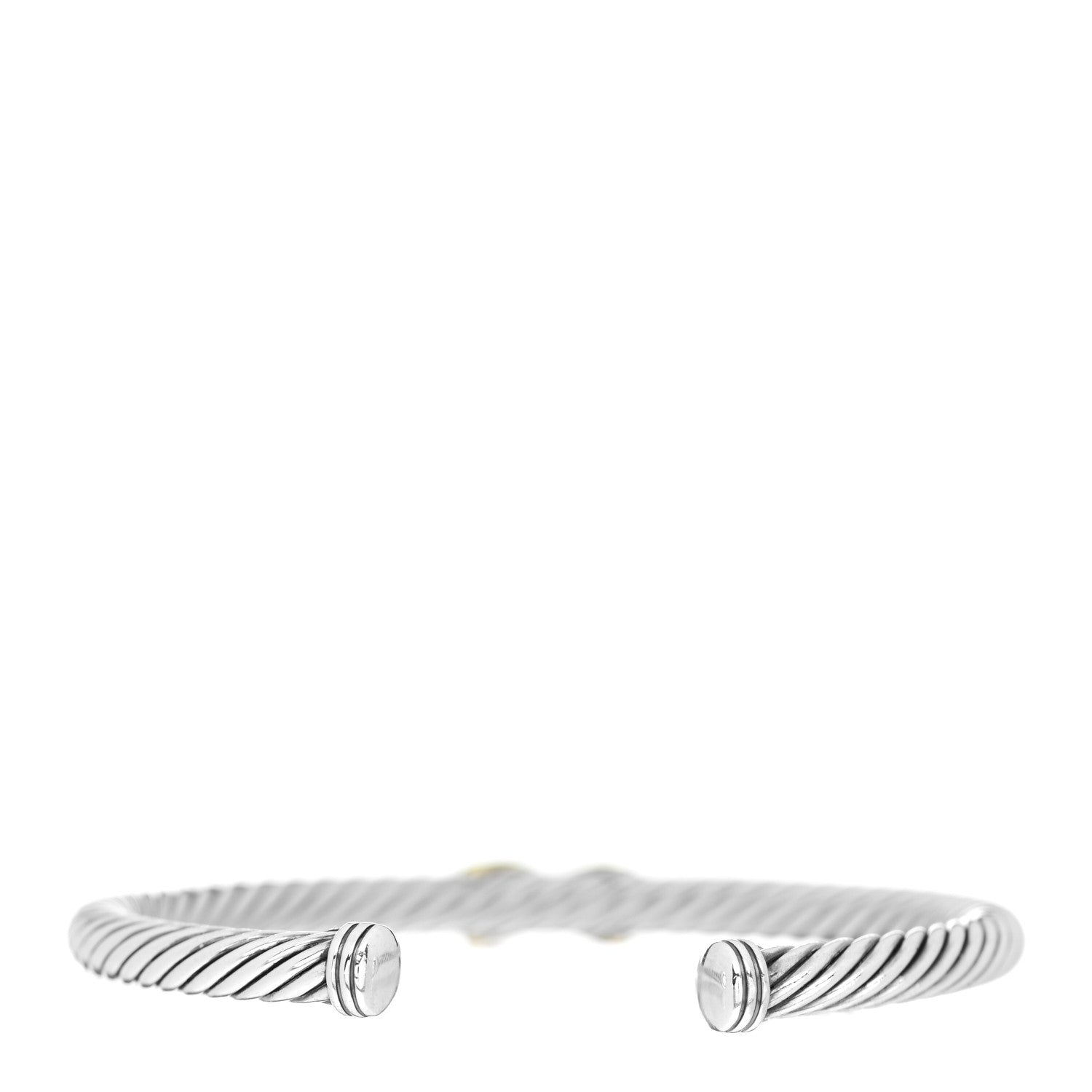 David Yurman Sterling Silver 14K Yellow Gold 5mm X Station Cable Bracelet 2 of 4