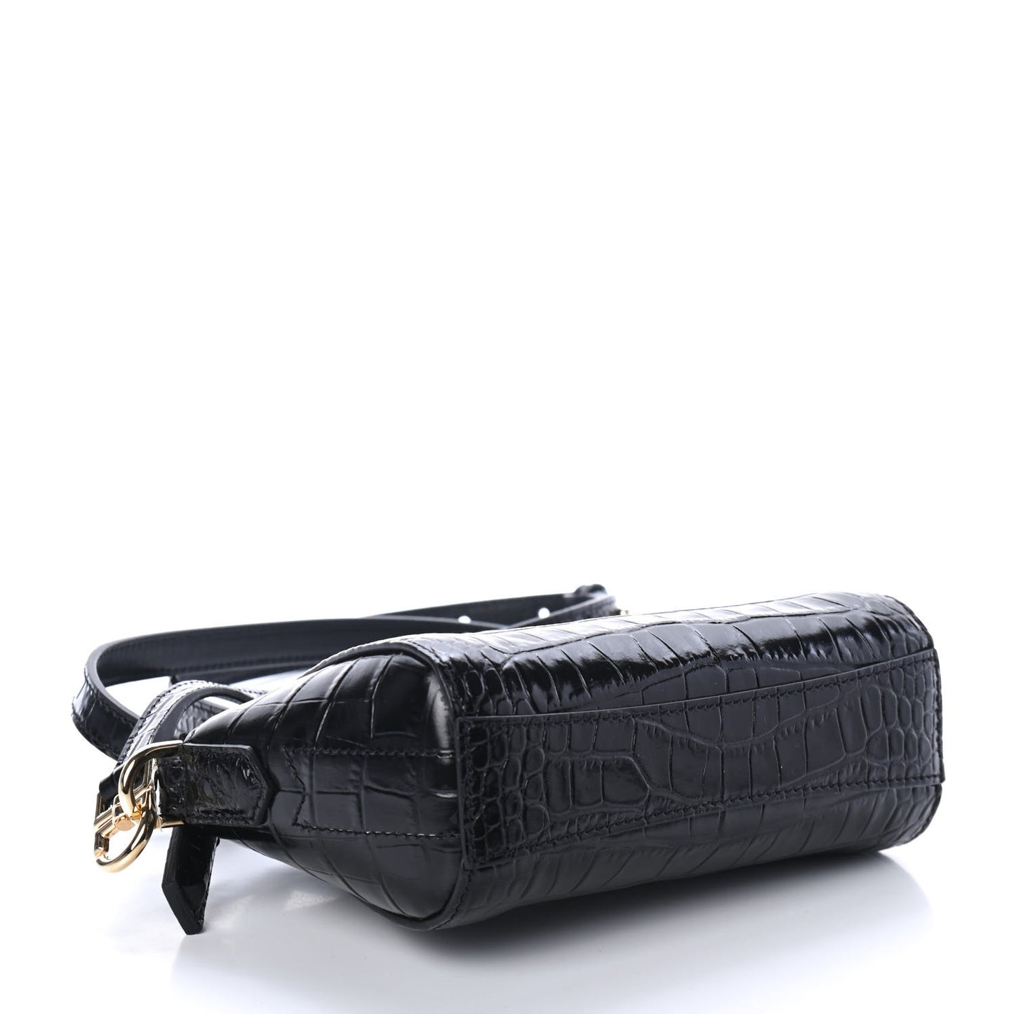 Calfskin Crocodile Embossed Nano Antigona Black