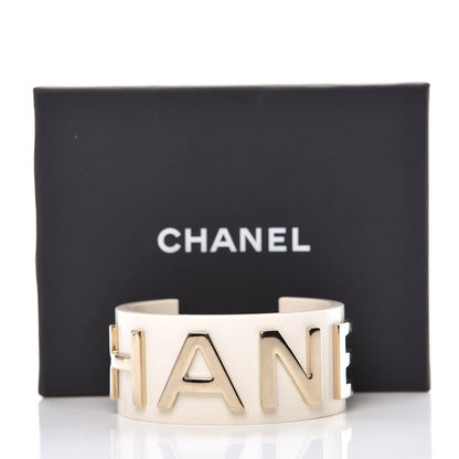 Chanel Resin Metal Cuff White 5 of 5