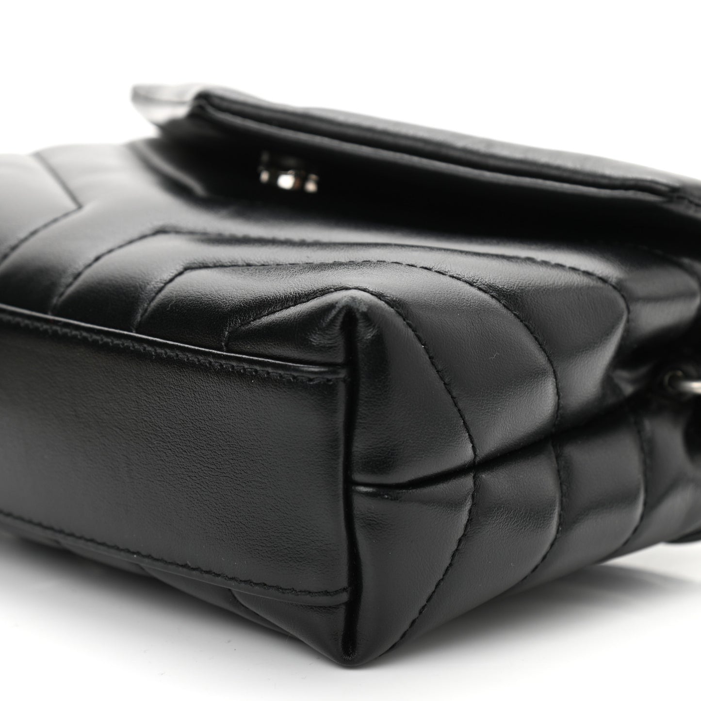 Calfskin Y Quilted Monogram Toy Loulou Crossbody Bag Black