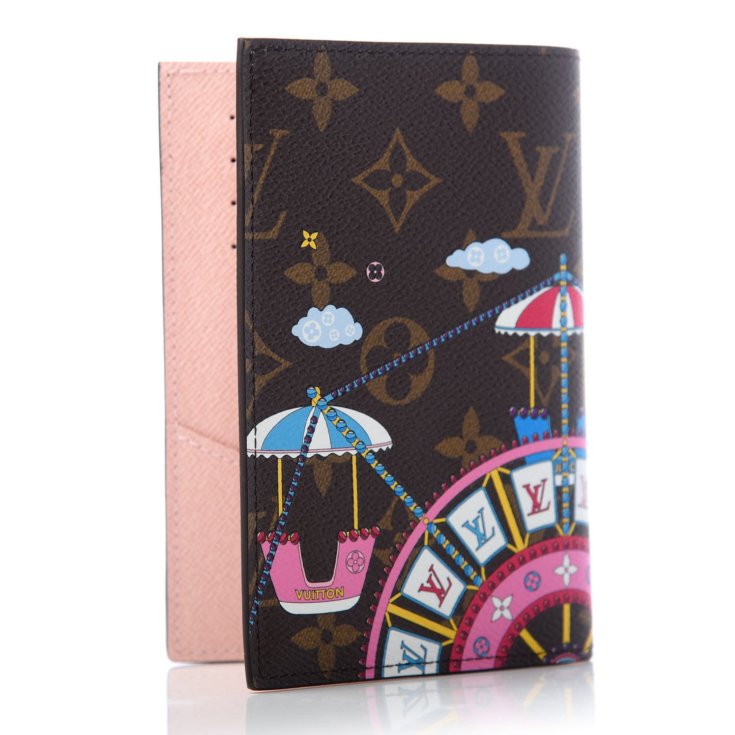 Monogram 2020 Christmas Animation Big Wheel Passport Cover Rose Ballerine