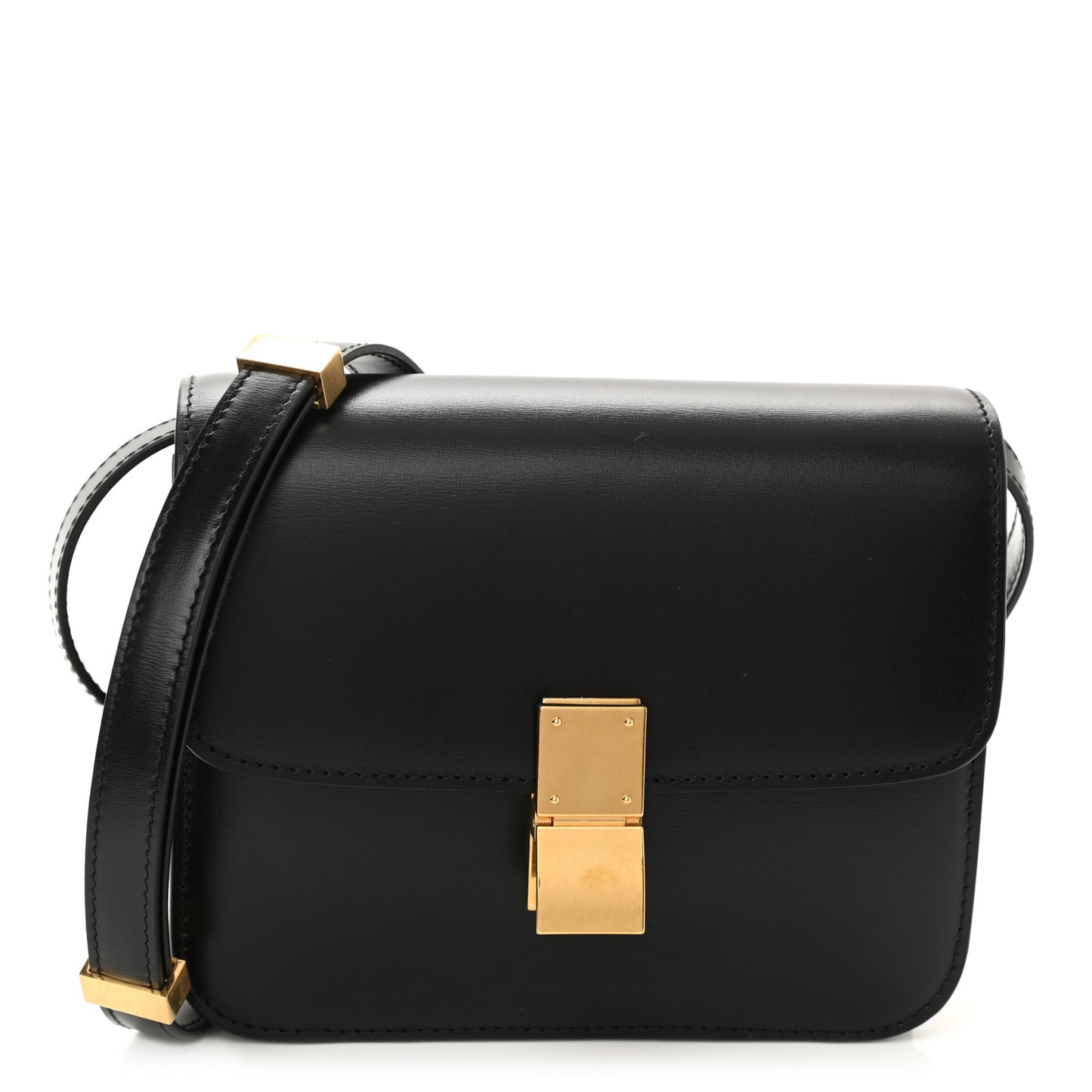 Box Calfskin Teen Classic Box Flap Bag Black