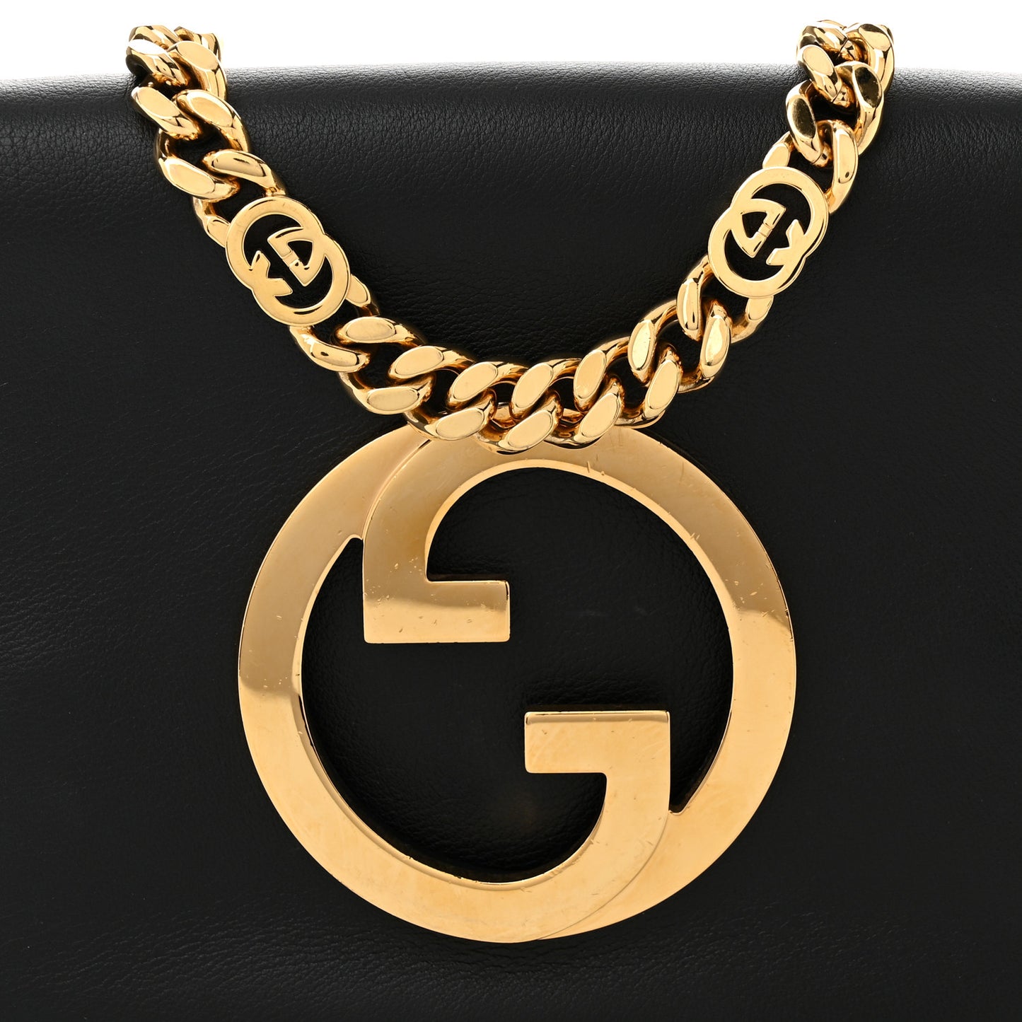 Roxy Calfskin Blondie Chain Shoulder Flap Bag Black