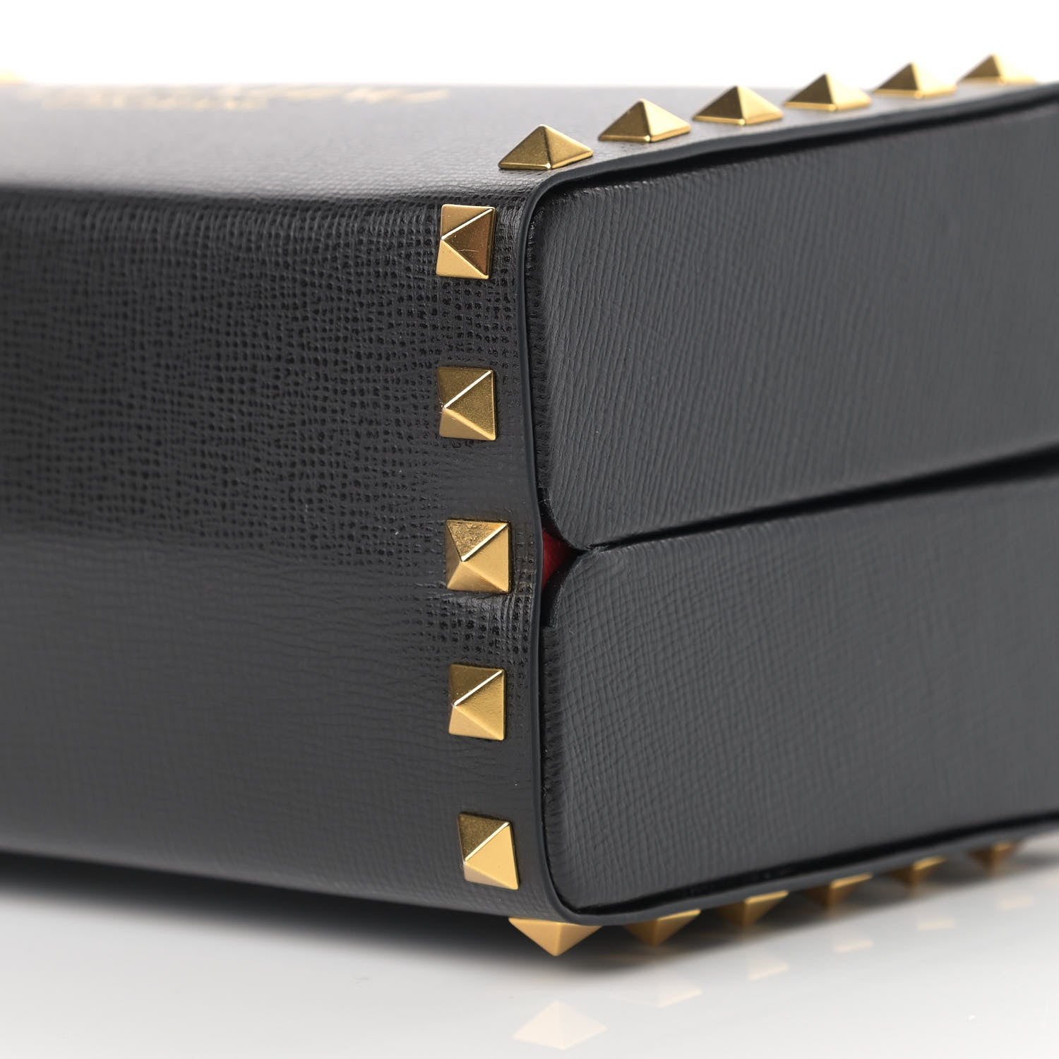 Valentino Garavani Grainy Calfskin Rockstud Alcove Box Top-Handle Bag Black 8 of 8