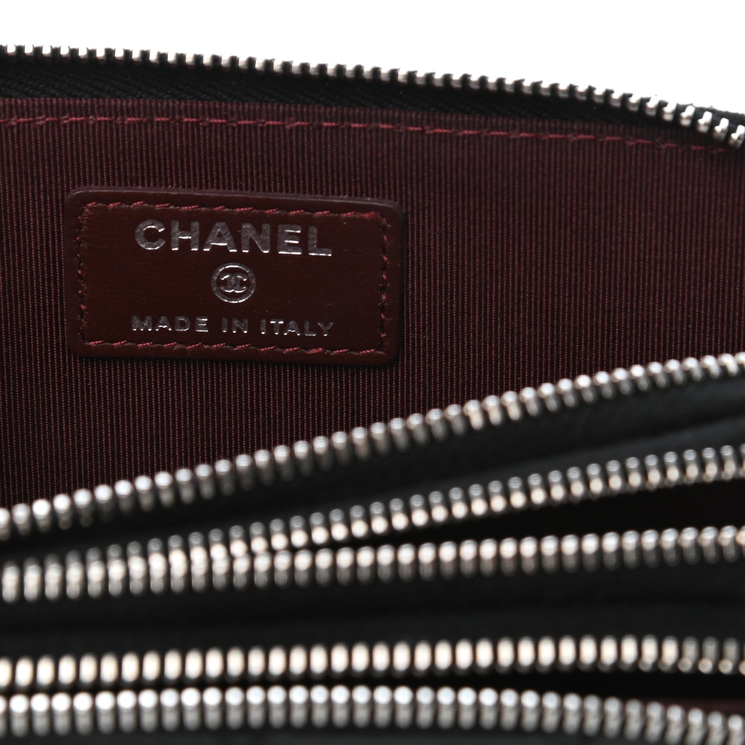 Chanel Lambskin Quilted Triple Zip Wallet Black 6 of 8