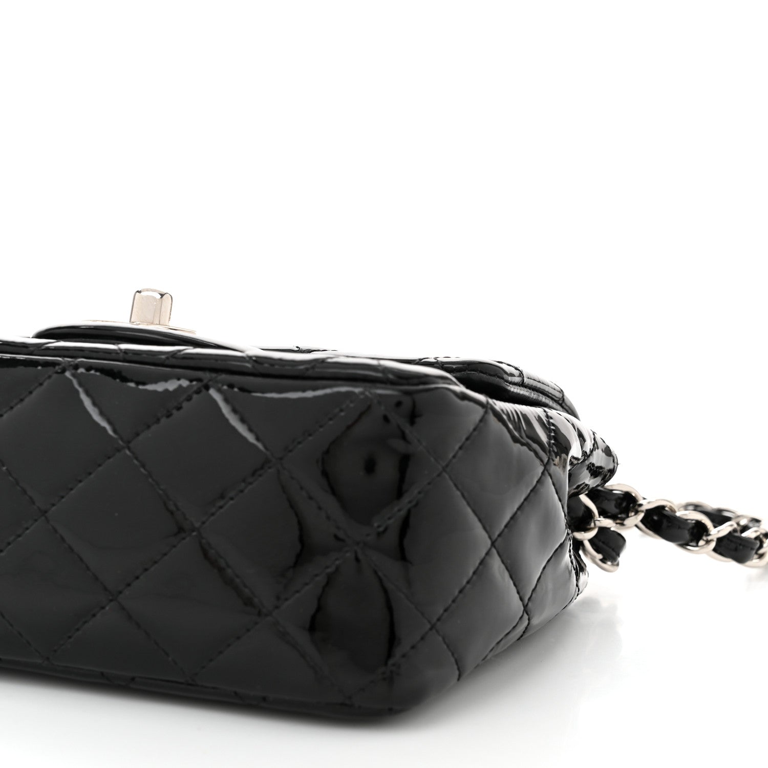 Chanel Patent Calfskin Quilted Mini Square Flap Black 10 of 10