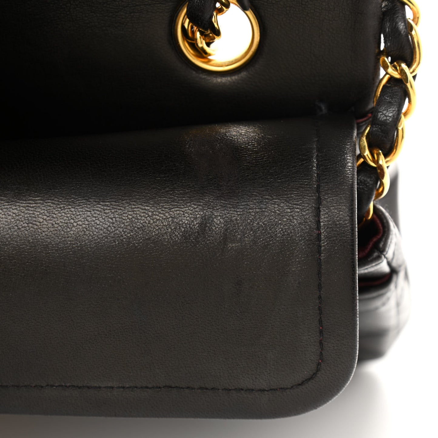 Lambskin Quilted Small Double Flap Black