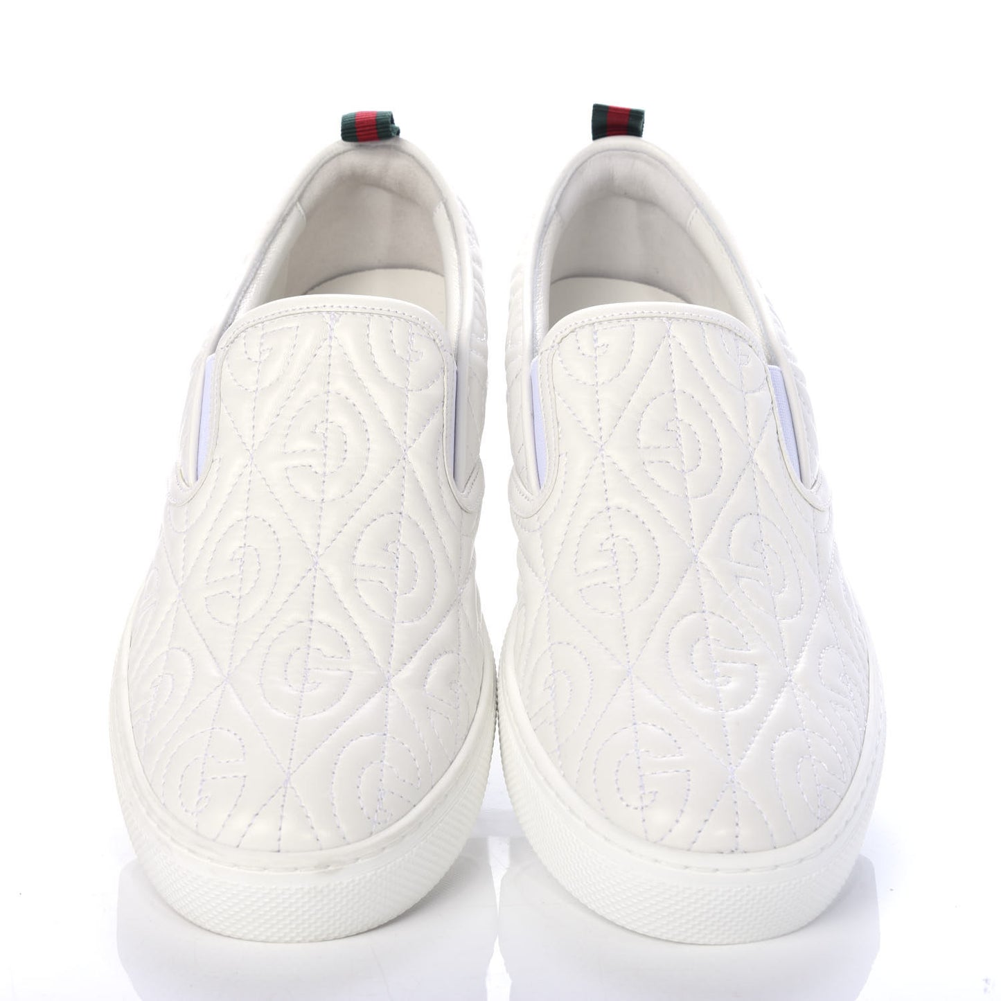 Nappa Web G Rhombus Quilted Mens Slip On Sneakers 8.5 Great White