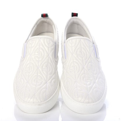 Gucci Nappa Web G Rhombus Quilted Mens Slip On Sneakers 8.5 Great White 5 of 10