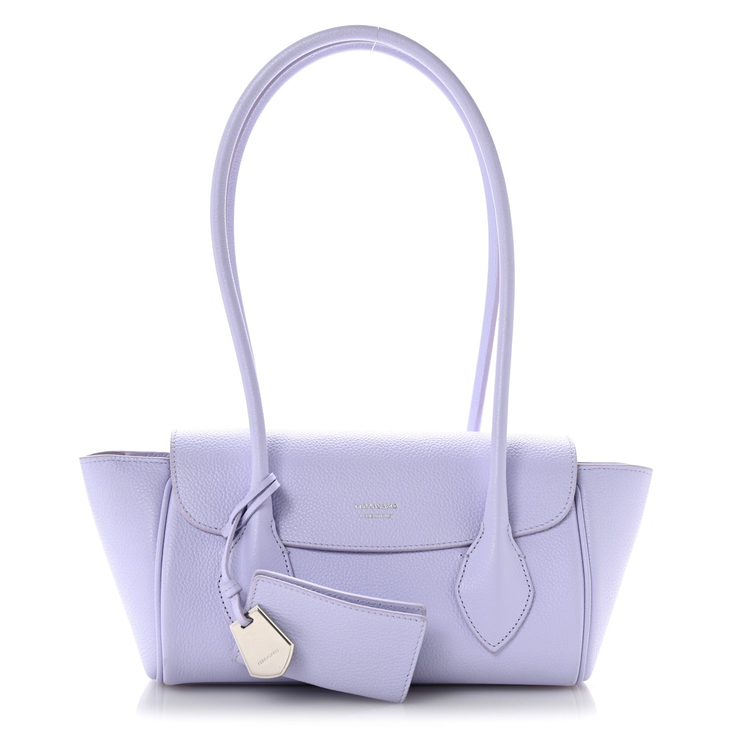 Salvatore Ferragamo Hammered Calfskin Small Firenze East West Tote Bag New Lavander 1 of 12