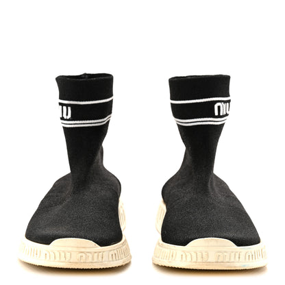 Miu Miu Technical Fabric Womens Sock Sneakers 40 Black 3 of 9