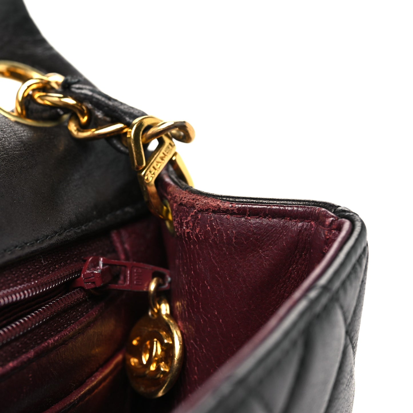 Lambskin Quilted Mini Square Flap Bag Black