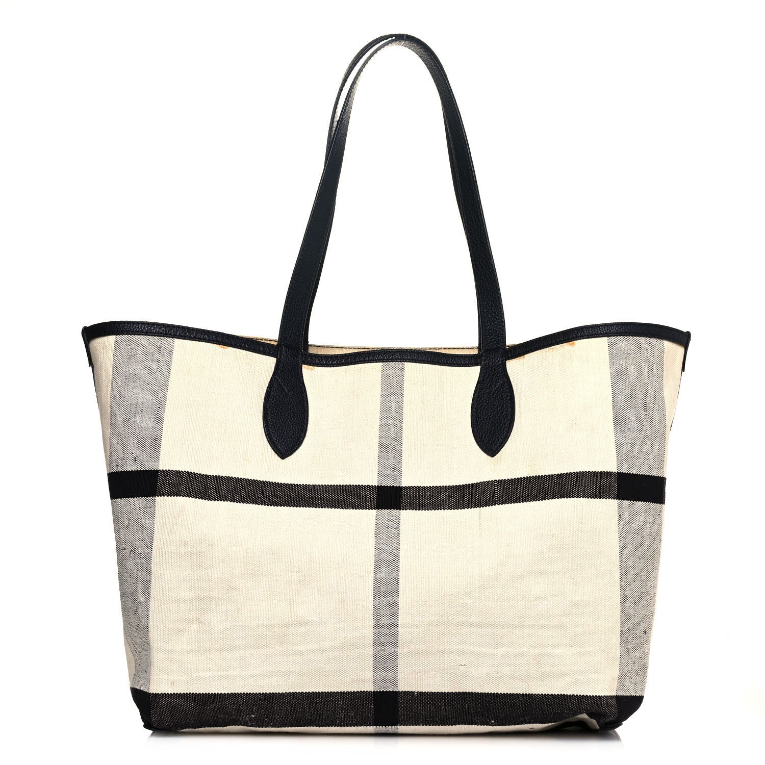 Burberry Coated Canvas Mega Check Sketchbook Reversible Tote White Black 13 of 23