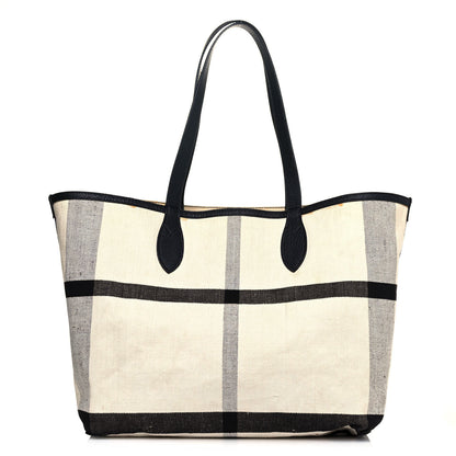 Burberry Coated Canvas Mega Check Sketchbook Reversible Tote White Black 13 of 23