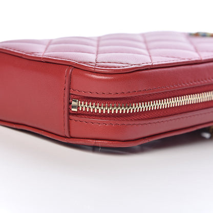 Chanel Lambskin Quilted Zip Phone Case Red 9 of 10
