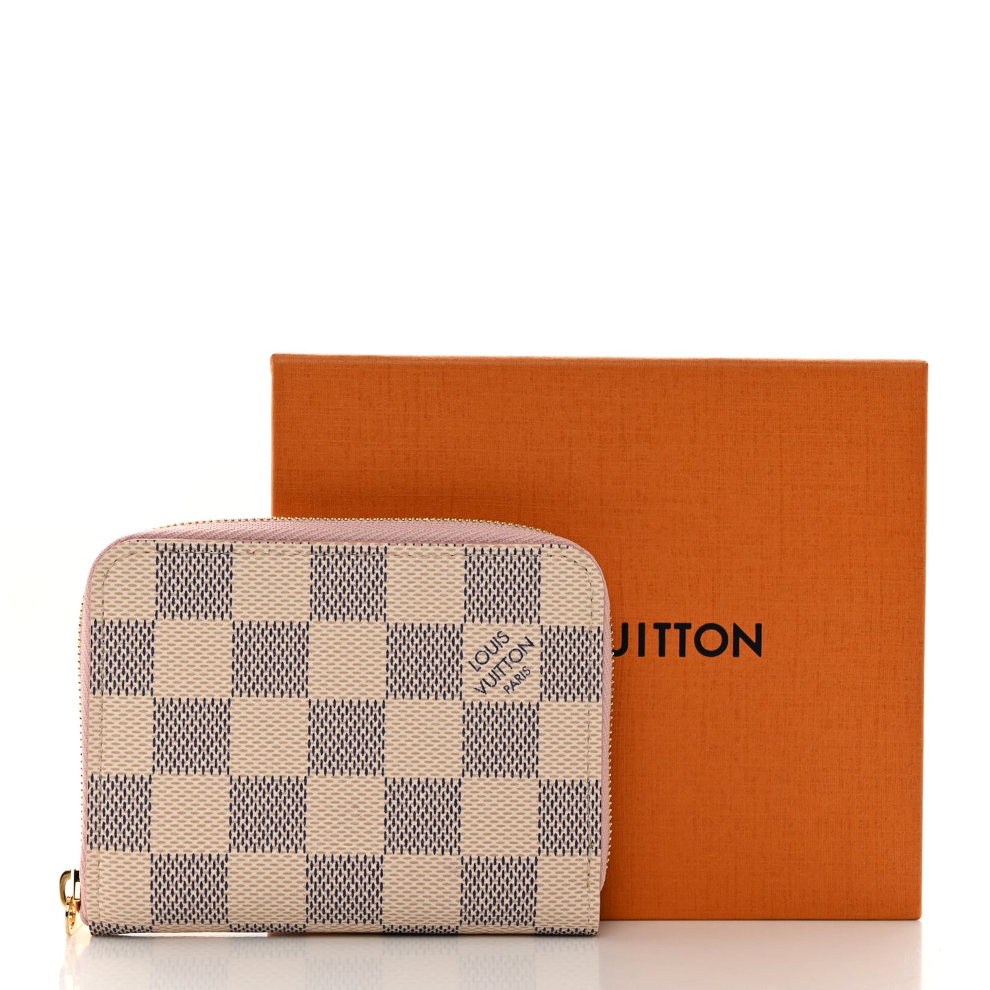 Damier Azur Zippy Coin Purse Rose Ballerine