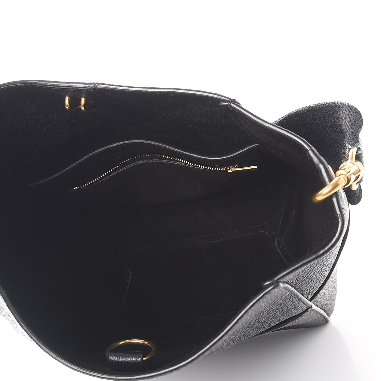 Celine Soft Grained Calfskin Sangle Bucket Bag Black 5 of 8