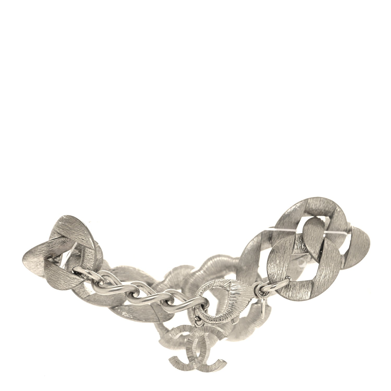Chanel Crystal CC Chain Link Bracelet Grey 3 of 5