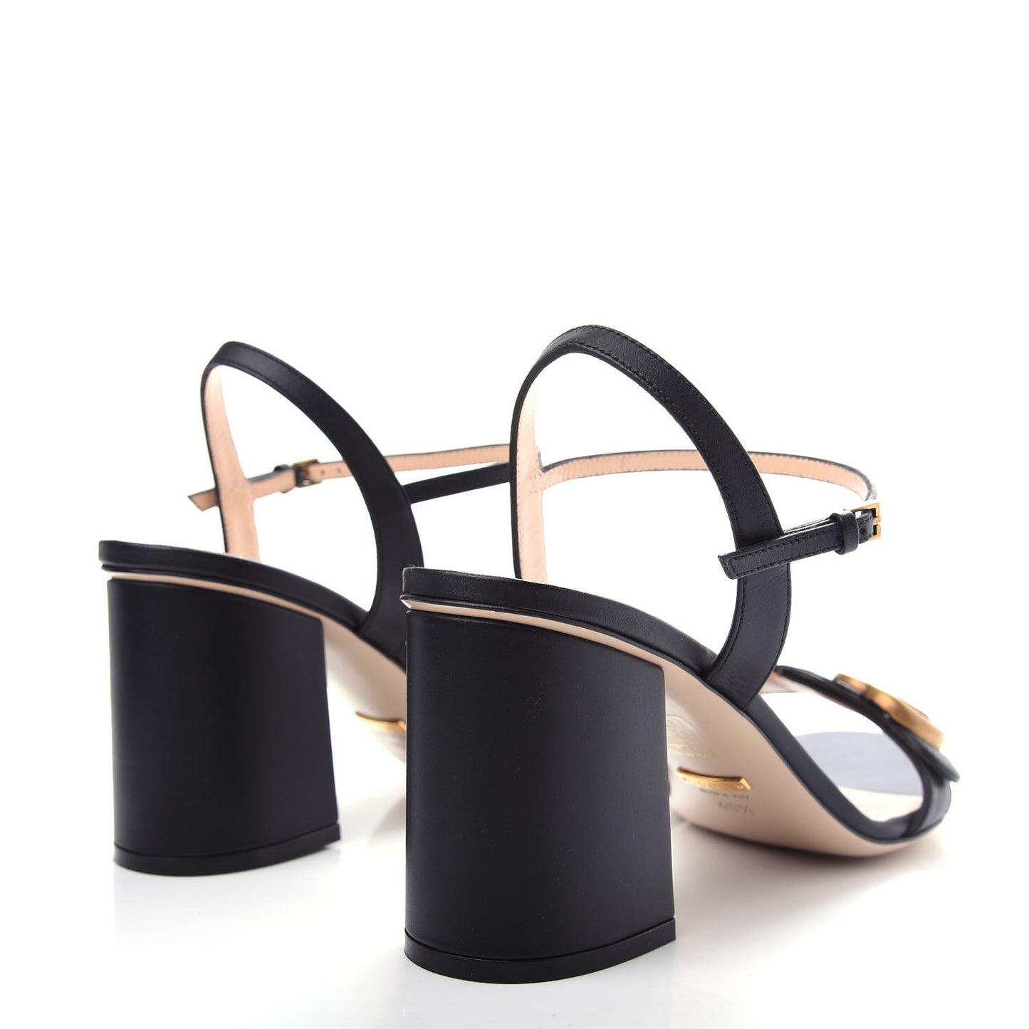 Lifford Calfskin GG Marmont Ankle Wrap 75mm Sandals 40.5 Black