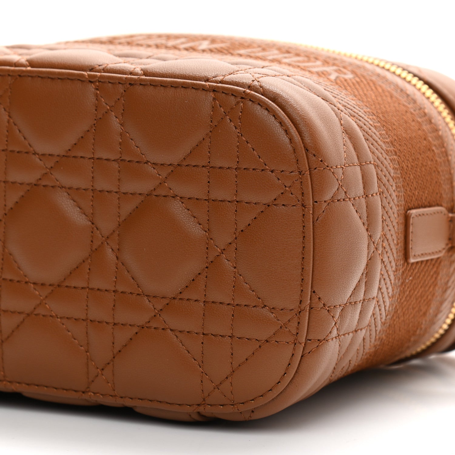 Christian Dior Lambskin Cannage Small Diortravel Vanity Case Cognac 9 of 9